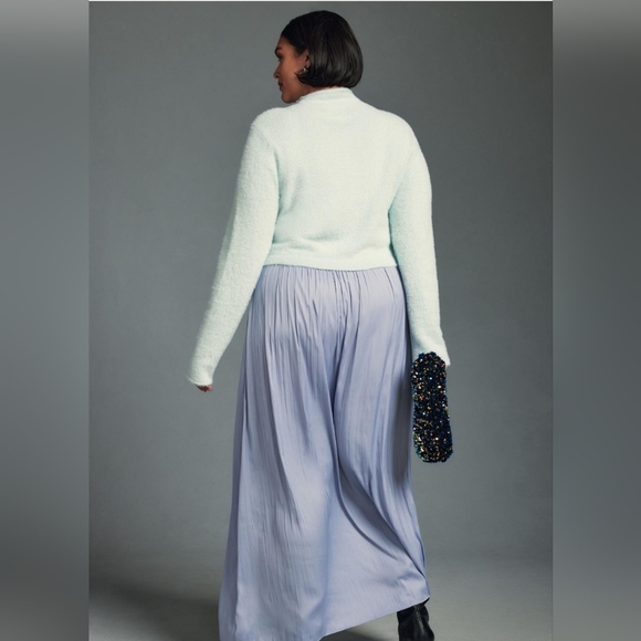 NWT Anthropologie Long Sleeve Thea Eyelash Twofer Sweater Dress in SKYE … - Picture 7 of 9